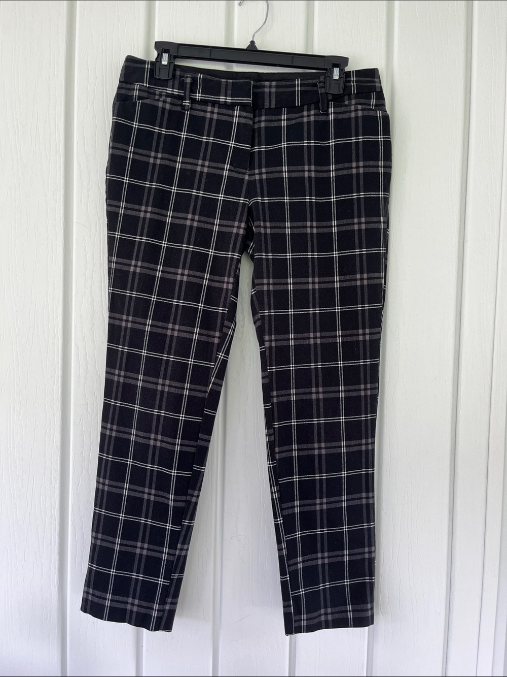 Worthington Black Plaid slim ankle pant